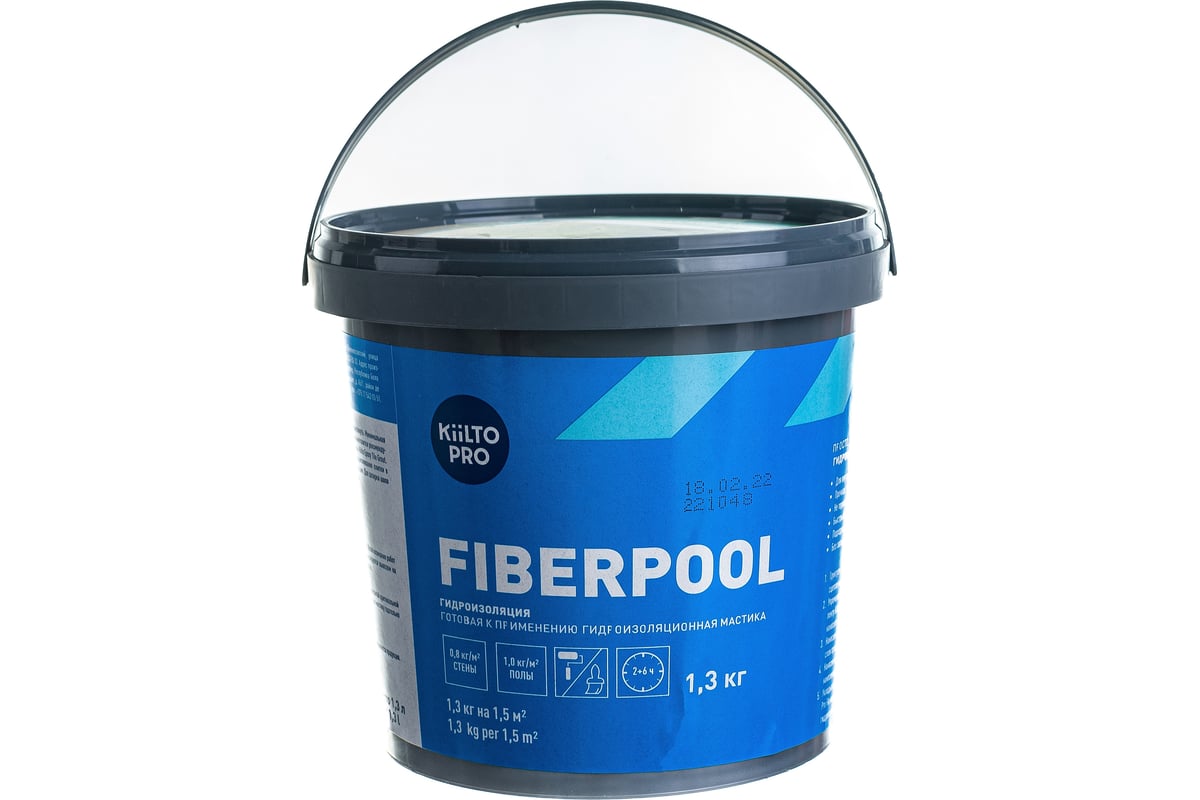 Гидроизоляционная мастика KIILTO Fiberpool 1.3 кг T3723.001 - выгодная .