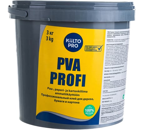 Профессиональный клей для дерева, бумаги и картона на основе KIILTO PVA Profi 3кг T6559.003