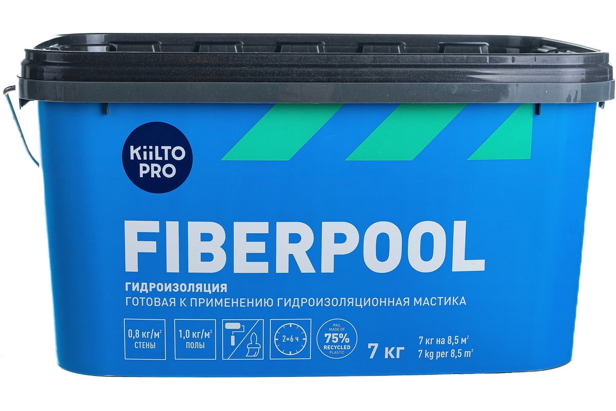 Гидроизоляционная мастика KIILTO Fiberpool 7 кг T3723.300 - выгодная .