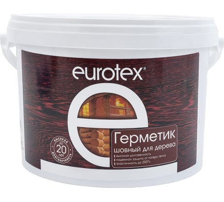Шовный герметик для дерева Eurotex орех 3 кг 1 27153