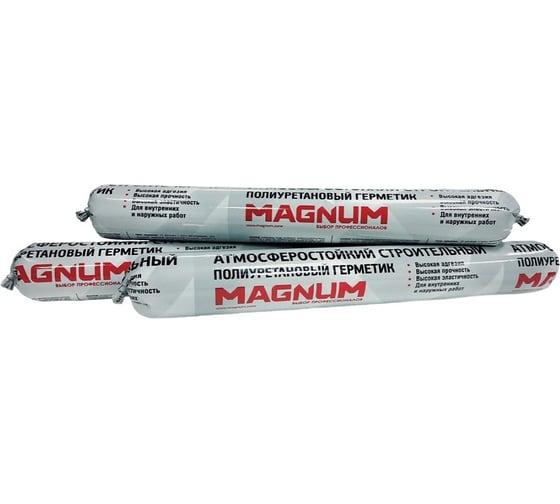 Атмосферостойкий строительный полиуретановый герметик Magnum белый, 900 г М-007-2-600