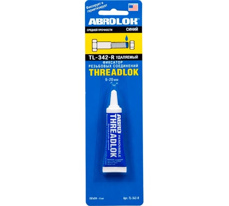 Закрепитель резьбы ABRO синий, средний 6 мл TL-342-R