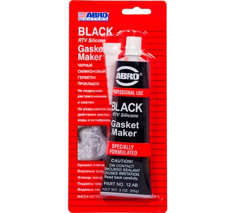 Высокотемпературный герметик прокладок ABRO MASTERS черный Китай 85 гр 12-AB-CH-RW-S