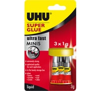Универсальный секундный суперклей UHU ГЛЮ 1гх3шт. 45415