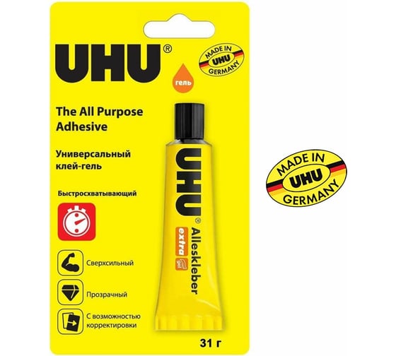 Универсальный клей UHU ALLESKLEBER/ALL PURPOSE гель 31г 46300/B