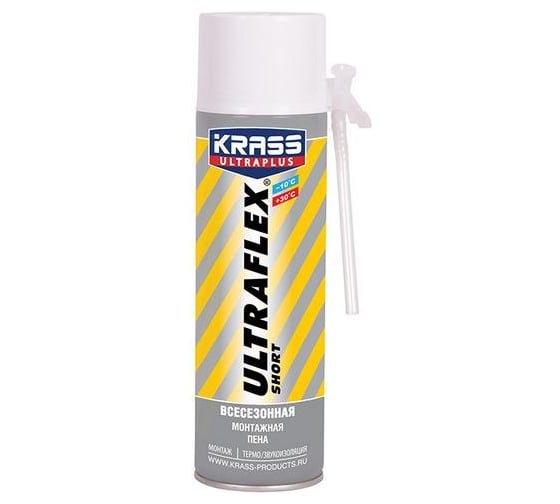 Монтажная пена KRASS ULTRAFLEX Short всесезонная 0,5 л Лк-00004165