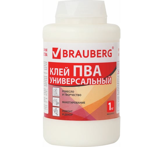 Универсальный клей ПВА BRAUBERG 1 кг 600983 1