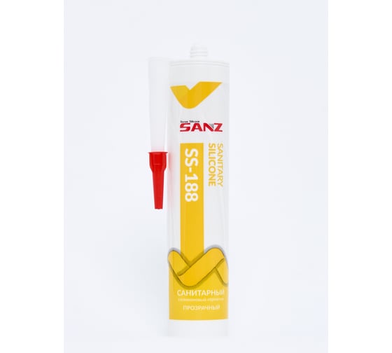 Санитарный силиконовый герметик SANZ SS-188 прозрачный, 280 мл. 188-7424-C