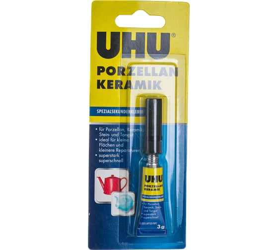 Секундный клей для фарфора и керамики UHU PORZELLAN 3г 47695