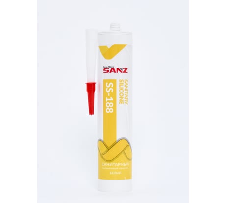 Санитарный силиконовый герметик SANZ SS-188 белый, 280 мл. 188-7417-W