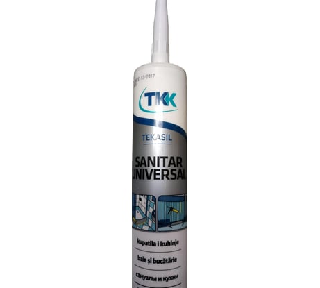 Универсальный силиконовый санитарный герметик ТКК Tekasil Universal Sanitar белый 51187