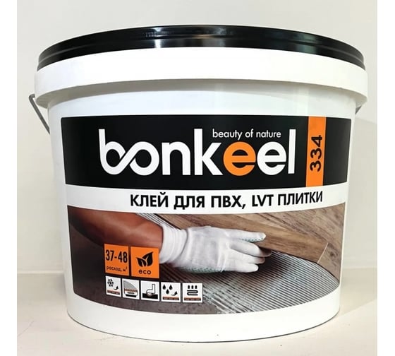 Клей Bonkeel 334 12 кг, для ПВХ и LVT плитки, морозостойкий 585978 1