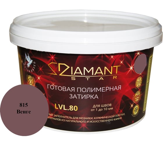 Готовая полимерная затирка Живая Краска Diamant Star lvl80, венге 815 8815