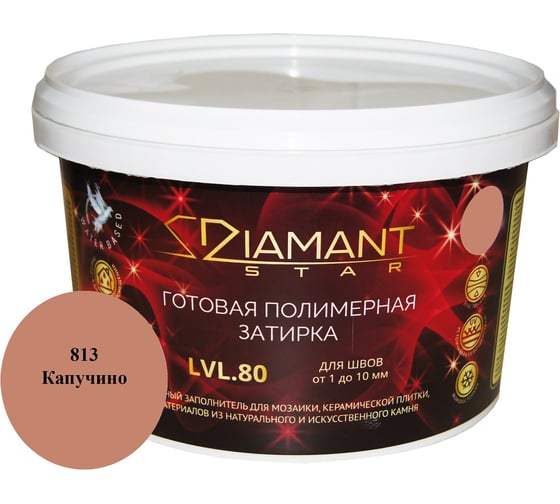 Готовая полимерная затирка Живая Краска Diamant Star lvl80, капучино 813 8813
