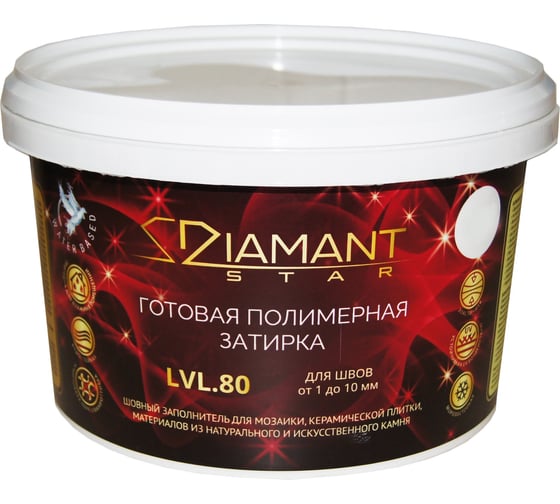  полимерная затирка Живая Краска Diamant Star lvl80, титан 802 .