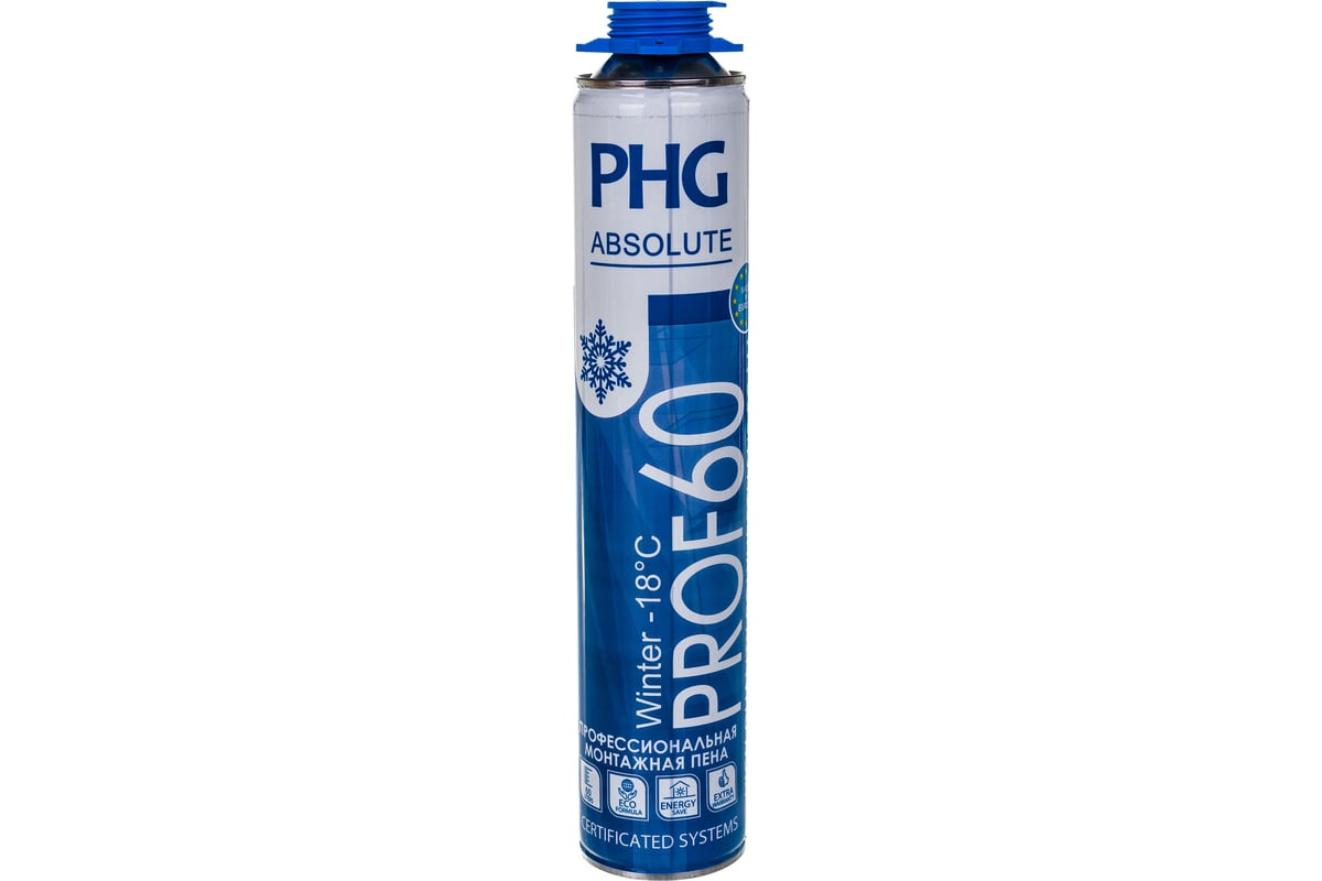 Профессиональная монтажная пена PHG Absolute PROF 60 750 ml Winter 242413 -  выгодная цена, отзывы, характеристики, фото - купить в Москве и РФ