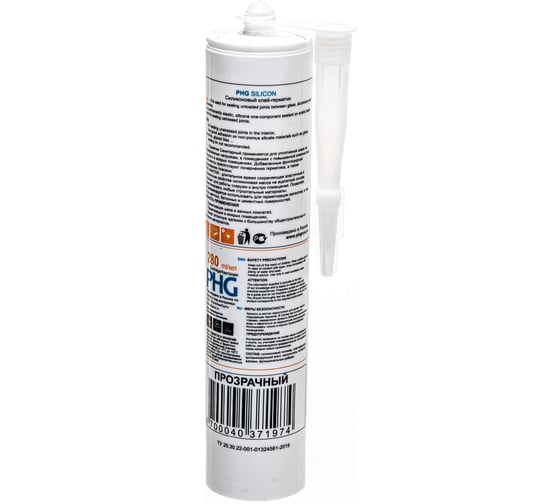 Силиконовый санитарный герметик PHG Industrial Sanitar прозрачный 280 ml 448749