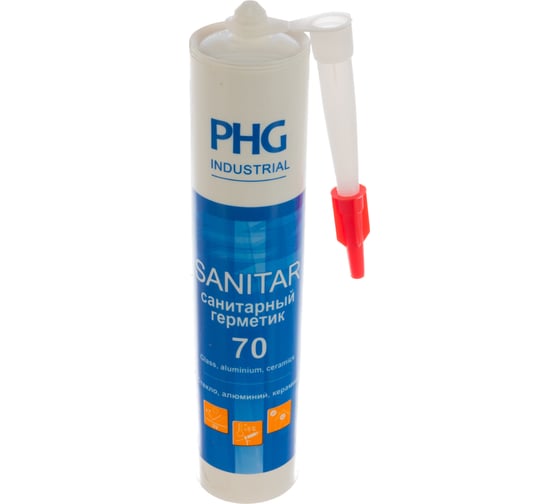 Силиконовый санитарный герметик PHG Industrial Sanitar белый 280 ml 448748