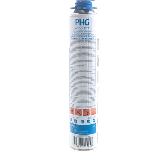 Профессиональная монтажная пена PHG Absolute PROF 65 Winter 870 ml 242415