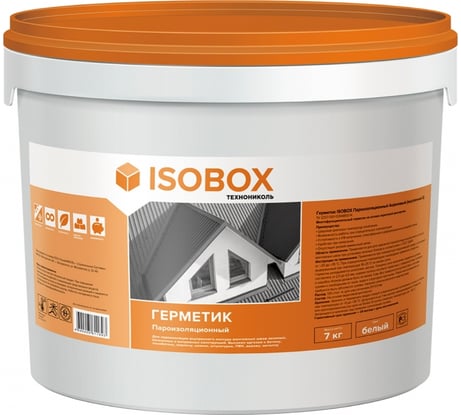 Герметик Технониколь ISOBOX Пароизоляционный Акриловый (внутренний Б), 7кг TN694232