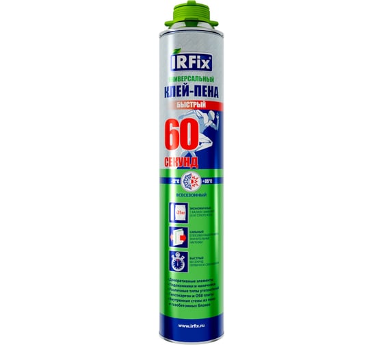 Клей-пена IRFIX универсальный 60 секунд 10014