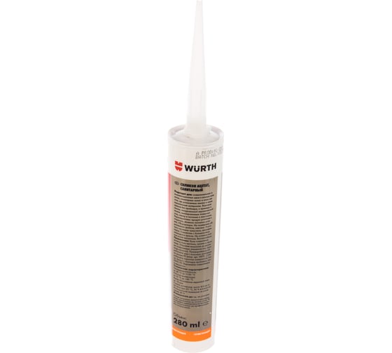 Ацетатный силикон для влажных помещений Wurth Economy СИЛИКОН-ACE-WHITE-1 GRADE-280ML 089231887 053 24