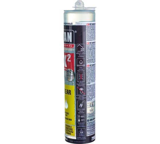 Клей-герметик Tytan PROFESSIONAL Fix2 Clear прозрачный 290 мл 73914 211359