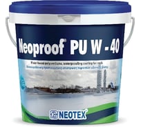 Полиуретановое гидроизоляционное покрытие на водной основе NEOTEX NEOPROOF PU W-40 13кг (белая) Ral 9003 12531800