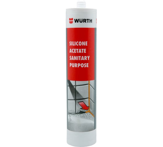 Ацетатный силикон для влажных помещений Wurth Economy СИЛИКОН-ACE-CLEAR-1 GRADE280ML 089231885 053 24 1