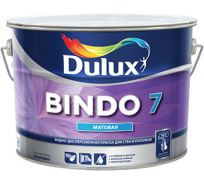 Краска для стен и потолков DULUX BINDO 7, износостойкая, матовая, белая, Баз BW 4,5л 5309397