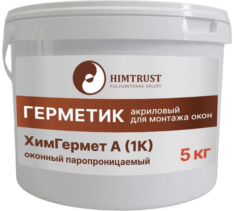 Акриловый герметик Химтраст оконный паропроницаемый (1к) (белый)_ведро 5 кг 7636