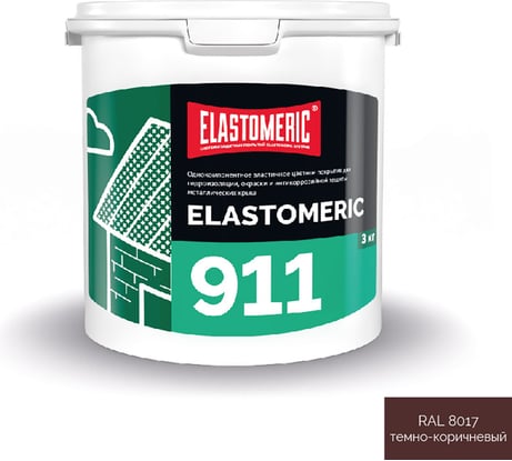 Кровельная мастика Elastomeric Systems акриловая 3кг темно-коричневый elastomeric-911 8017001