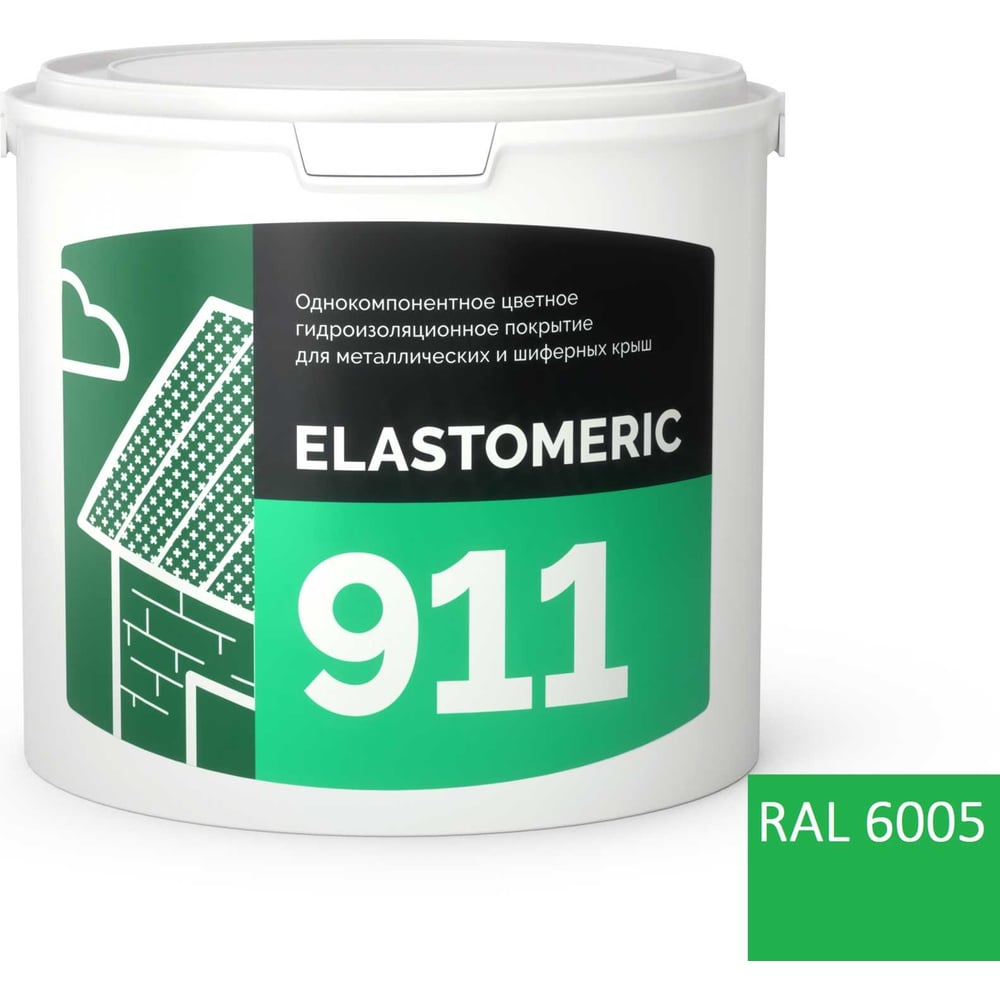 Мастика Elastomeric Systems для шифера металла 3кг темно-зеленый ...