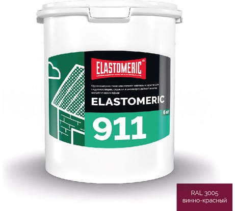 Жидкая резина Elastomeric Systems для крыши 6кг винно-красный elastomeric-911 3005003