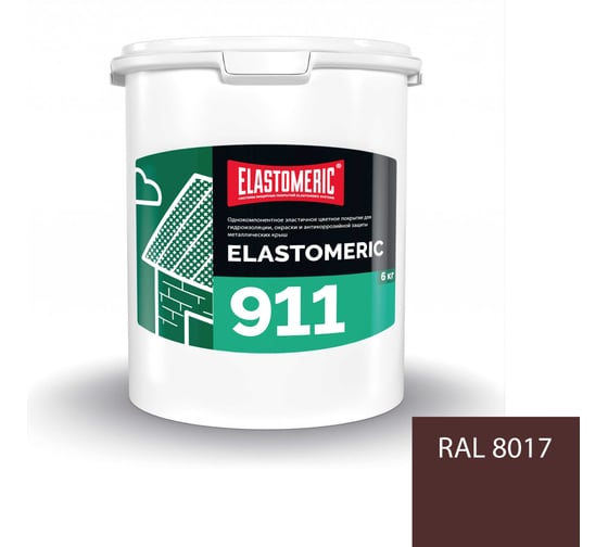 Кровельная мастика Elastomeric Systems 6кг коричневый elastomeric-911 8017003 1