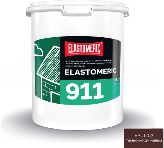 Кровельная мастика Elastomeric Systems 6кг коричневый elastomeric-911 8017003 1
