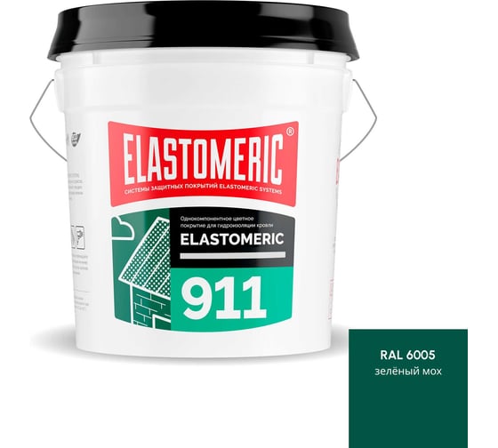 Кровельная мастика Elastomeric Systems акриловая 20кг зеленый мох elastomeric 911 6005002