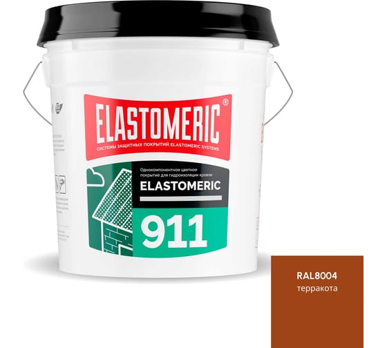 Мастика Elastomeric Systems акриловая для кровли 20кг терракотовый elastomeric-911 8004002 1