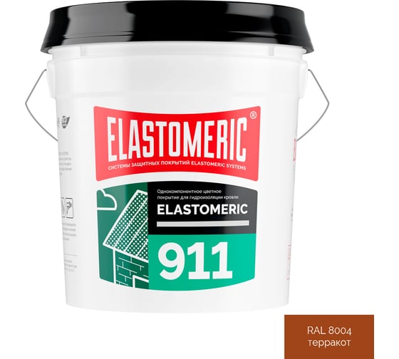 Мастика Elastomeric Systems акриловая для кровли 20кг терракотовый elastomeric-911 8004002 1