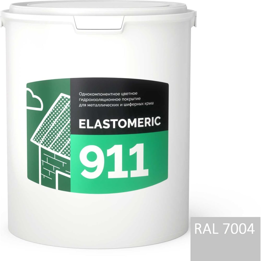 Мастика Elastomeric Systems для кровли акриловая 6кг серая elastomeric-911  7004003