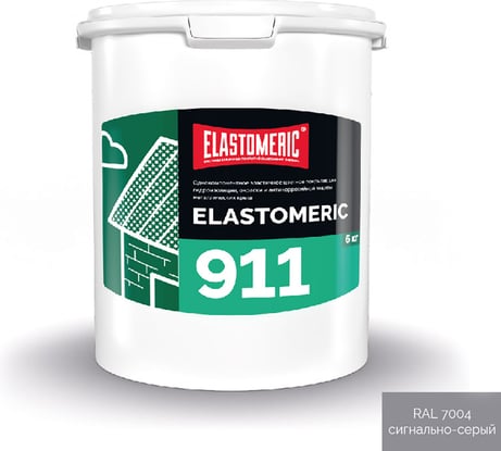 Мастика Elastomeric Systems для кровли акриловая 6кг серая elastomeric-911 7004003