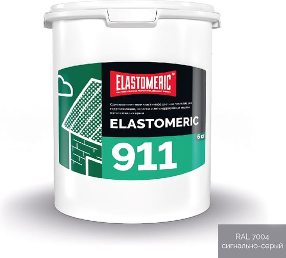 Мастика Elastomeric Systems для кровли акриловая 6кг серая elastomeric-911 7004003 1