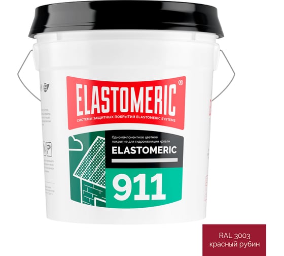 Мастика Elastomeric Systems кровельная 20кг красный elastomeric-911 3003002 1
