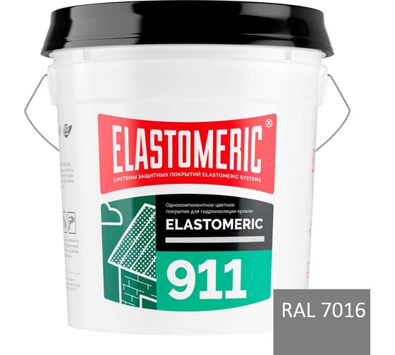 Мастика Elastomeric Systems резиновая для кровли 20кг темно-серый elastomeric-911 7016002