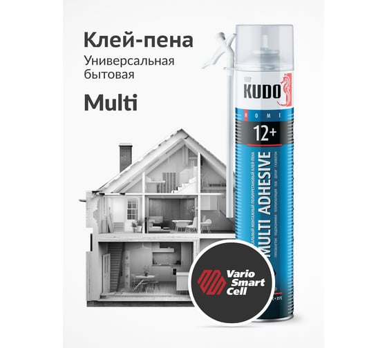 Клей-пена KUDO полиуретановый монтажный бытовой всесезонный НОМЕ12+ 650 мл KUPH10UAU
