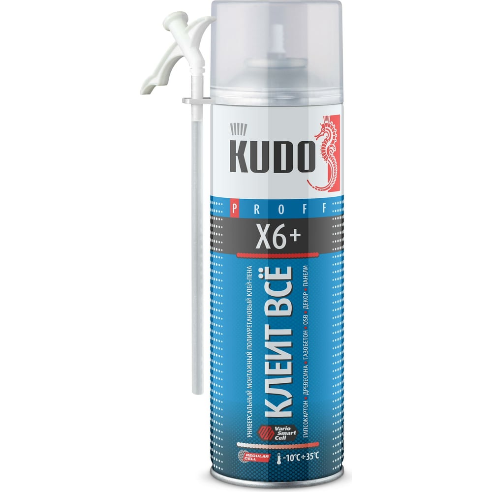 Клей-пена универсальный монтажный всесезонный КЛЕИТ ВСЕ X6+ 650 мл KUDO ...