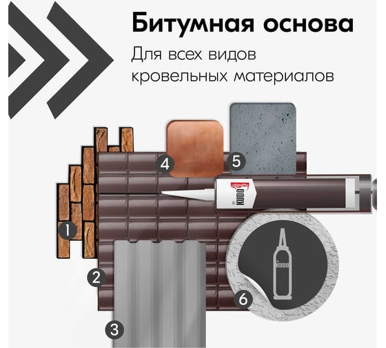 Герметик битумный KUDO для кровли 280 мл KSK-602