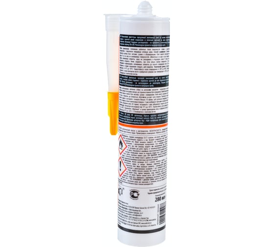 Монтажный клей SOUDAL CLEAR FIX каучуковой, прозрачный 280 мл. 146446