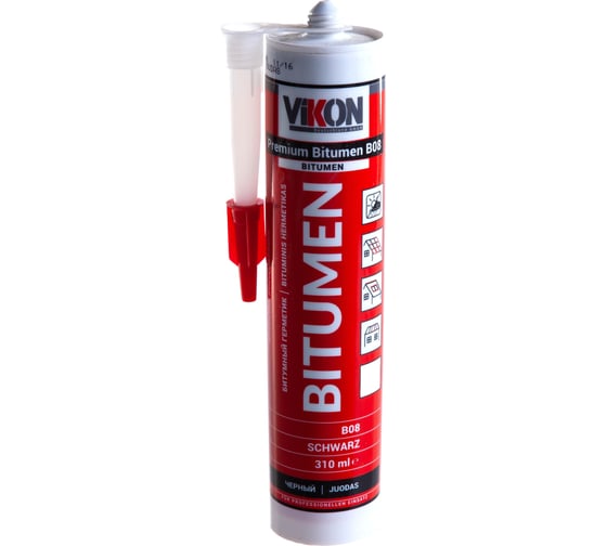 Битумный герметик VIKON ПРЕМИУМ B08, черный, 310 мл 1484