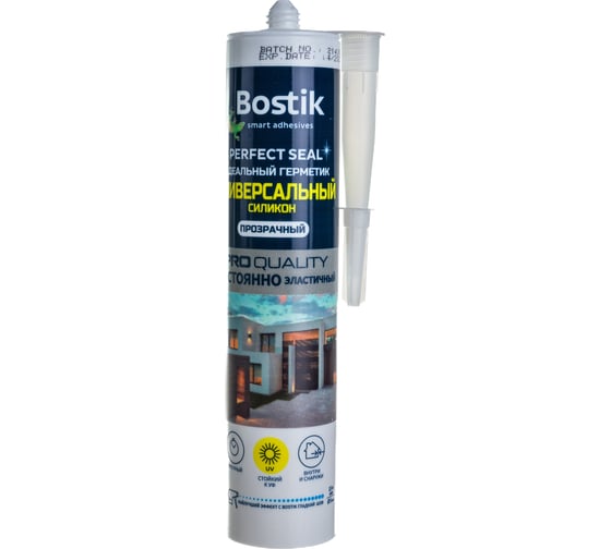 Универсальный идеальный герметик Bostik Perfect Seal силикон прозрачный, 280 мл BOK638530Р